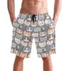 visesunny Cute Kitty Print Men's Beach Shorts Summer Swim Trunks Sports Running Bathing Suits with Mesh Lining view 2