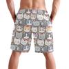visesunny Cute Kitty Print Men's Beach Shorts Summer Swim Trunks Sports Running Bathing Suits with Mesh Lining view 3