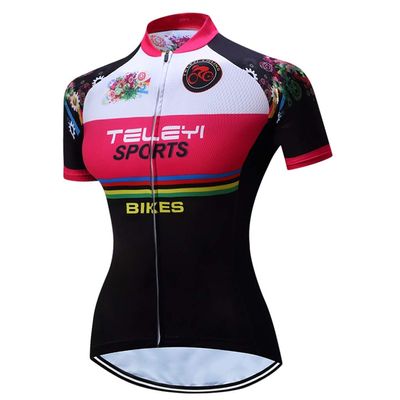 Women's Cycling Jersey Bike Short Sleeve Tops Quick Dry Bicycle Clothing for Sport