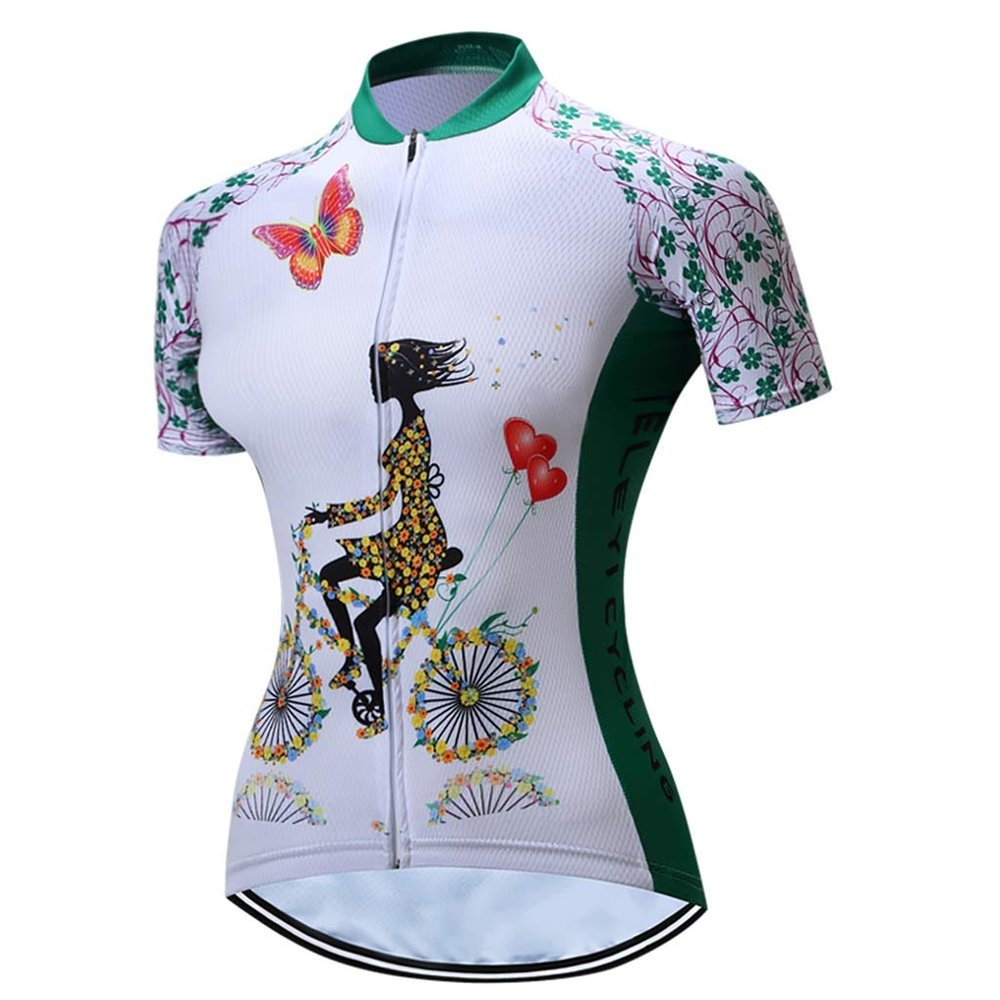 Women's Cycling Jersey Bike Short Sleeve Tops Quick Dry Bicycle Clothing for Sport