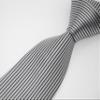 Geotae Zerun New Classic Men's Striped Silk Tie Necktie (Silver Grey/Black) view 2