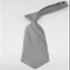 Geotae Zerun New Classic Men's Striped Silk Tie Necktie (Silver Grey/Black) view 3