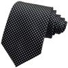 Geotae Zerun New Classic Solid Checks Paisley JACQUARD WOVEN Silk Men's Tie Necktie (Check Black White) view 1