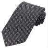 Geotae Zerun New Classic Solid Checks Paisley JACQUARD WOVEN Silk Men's Tie Necktie (Check Black White) view 3