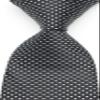 Geotae Zerun New Classic Solid Checks Paisley JACQUARD WOVEN Silk Men's Tie Necktie (Check Black White) view 4