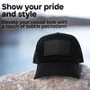 13 STRIPES American Flag Hat  Leather Patch Mesh Back Snapback Hat for Men & Women USA Flag Trucker Hat, Casual Unisex Hat - Blackout view 2