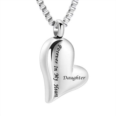 XSMZB Forever in My Heart Cremation Jewelry for Ashes Keepsake Memorial Urn Necklace for Men/Women (Daughter)