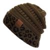 C.C Exclusives Solid Ribbed Color Beanie hat with Leopard Pattern Cuff (HAT-80) (New Olive) view 1