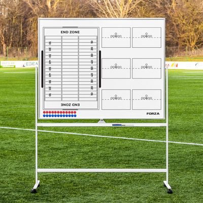 FORZA Double-Sided Wheeled Coaching Whiteboards | Dry Erase Board Equipped with Magnetic Markers, Pen & Eraser [60in x 47in or 35.4in x 24in] (Football, 60" x 47")