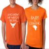 ALLNTRENDS Couples T Shirts Baby is Coming My Watch Begins Fans Pregnancy Tshirt (Womens L Mens L, Orange) view 1