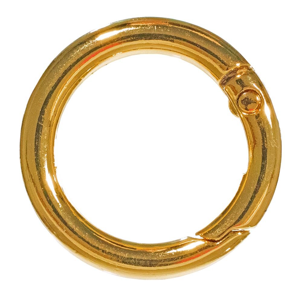 West Coast Paracord Metal Spring Gate O-Rings - Make Jewelry, Accessories, Apparel, and More (Gold, 3/4 Inch - 25 Pack)