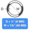 MarineNow Stainless Steel Round Ring 316 Marine Grade 1/4" x 1 5/8" (6mm x 40mm), 50-Pack view 3