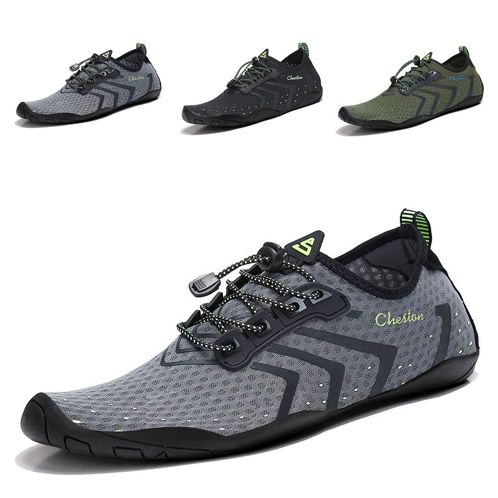 Cheston Mens Barefoot Quick Dry Aqua Water Shoe(8 Women / 6 Men, Grey2)