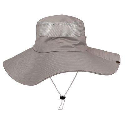 Familyhouse Sun Hat for Men Women, Summer Outdoor Sun Protection Wide Brim Bucket Hat Packable Boonie Hat for Fishing Camping Hiking Climbing Grey