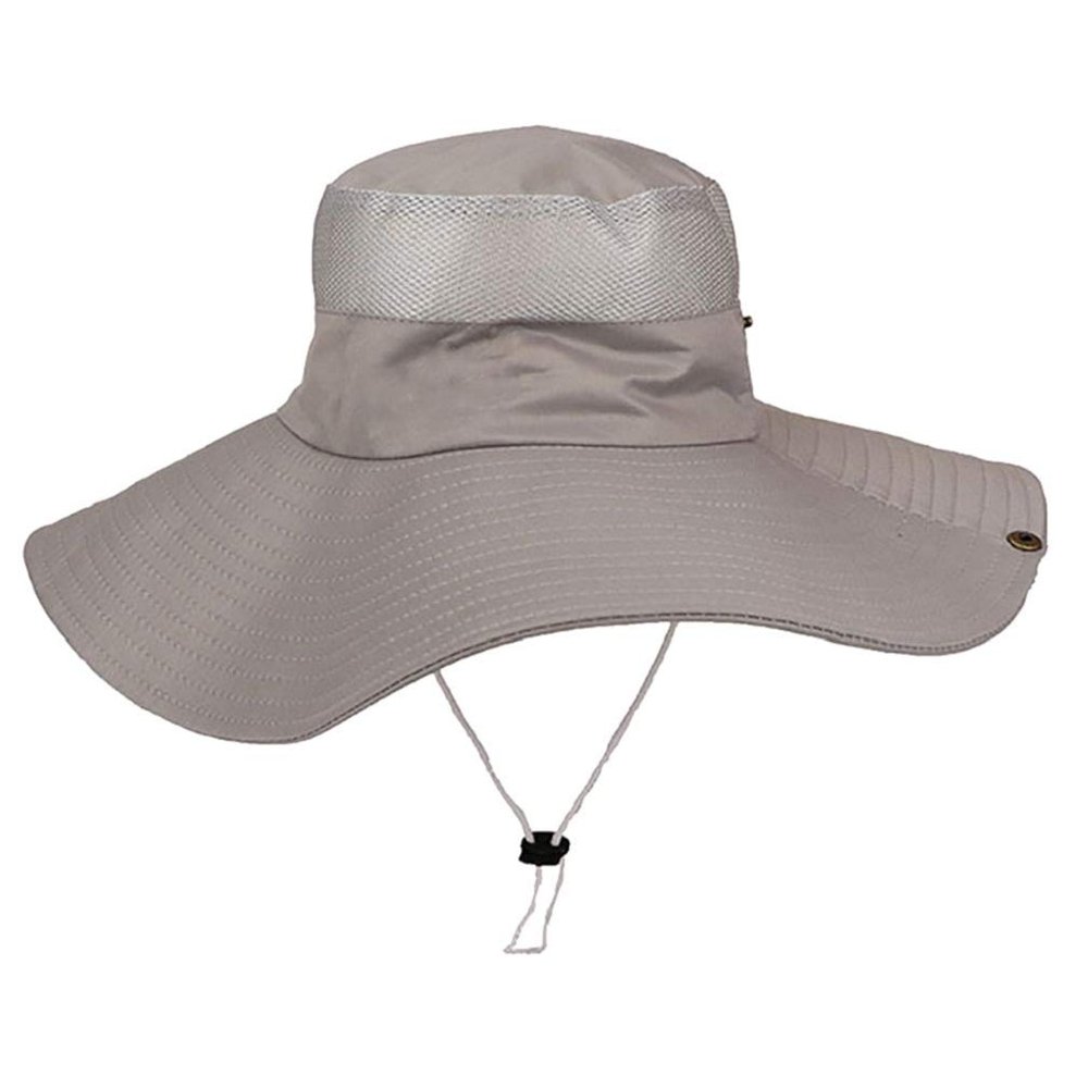 Familyhouse Sun Hat for Men Women, Summer Outdoor Sun Protection Wide Brim Bucket Hat Packable Boonie Hat for Fishing Camping Hiking Climbing Grey