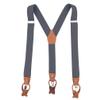 AYOSUSH Suspenders for Men Button End Leather Dark Grey Groomsmen 3 Clips Braces view 1