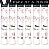 ALIEN PROS Tennis Racket Grip Tape (6 Grips)  Precut and Dry Feel Tennis Grip  Designer Tennis Overgrip Grip Tape Tennis Racket  Wrap Your Racquet for High Performance (6 Grips, Princess) view 1
