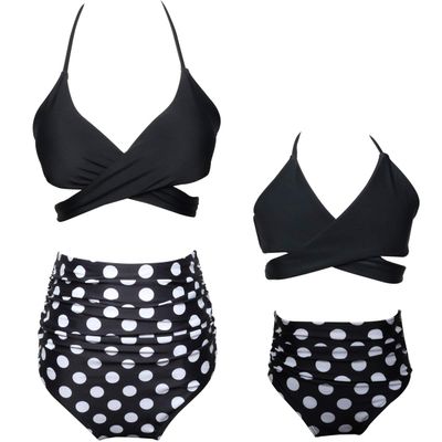 Baby Girls Swimsuits Mommy and Me Swimsuits 2 Pieces Family Matching Swimsuit Black White