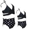 Baby Girls Swimsuits Mommy and Me Swimsuits 2 Pieces Family Matching Swimsuit Black White view 2