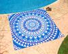 Elite Trend Microfiber Beach Towel for Adults with Bag - XXL 72x72 inch Lightweight Sand Free Quick Dry Towel for Travel, Swimming, Yoga, Camping (Blue Beauty) view 4