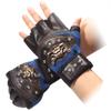 Fuaisi Sport Cycling Motorcycle Gloves Cool Pirate Skull Punk Rivet Moutain Bike Bicycle Half Finger Gloves (Blue) view 1