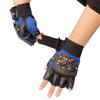 Fuaisi Sport Cycling Motorcycle Gloves Cool Pirate Skull Punk Rivet Moutain Bike Bicycle Half Finger Gloves (Blue) view 2