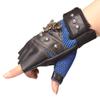 Fuaisi Sport Cycling Motorcycle Gloves Cool Pirate Skull Punk Rivet Moutain Bike Bicycle Half Finger Gloves (Blue) view 3