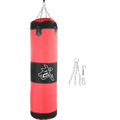 Bnineteenteam Heavy Punching Bag,Training Boxing Bag with Chain for Adults Men Women(Empty) (120cm-Red) Martial Arts