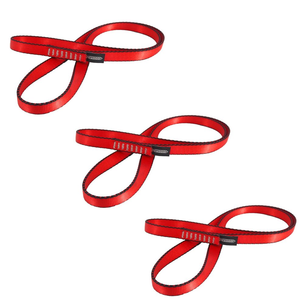 NewDoar 16mm Climbing Sling UIAA CE Certified,23KN EN566 Certified,Climbing Utility Cord Rock Climbing,Creating Anchors System,Rappelling Gear,Perfect for Tree Work(Red 95" 3pcs)