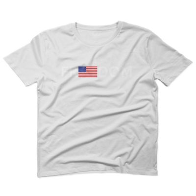 0160. Freedom Military Patriotic Proud American Flag Armour US USA for Men T Shirt (White, 2X Large)