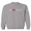 0160. Freedom Military Patriotic Proud American Flag Armour US USA Men's Crewneck Sweatshirt (Light Gray Small) view 1