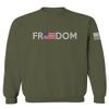 0160. Freedom Military Patriotic Proud American Flag Armour US USA Men's Crewneck Sweatshirt (Olive, Medium) view 1