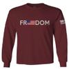0160. Freedom Military Patriotic Proud American Flag Armour US USA Men's Long Sleeve t Shirt (Maroon Medium) view 1