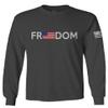 0160. Freedom Military Patriotic Proud American Flag Armour US USA Men's Long Sleeve t Shirt (Characol, X-Large) view 1