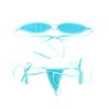 inlzdz Women's Sheer Extreme Bikini Tops and Tie Sides Micro Thongs Swimsuit Bathing Suit Light Blue One Size view 4