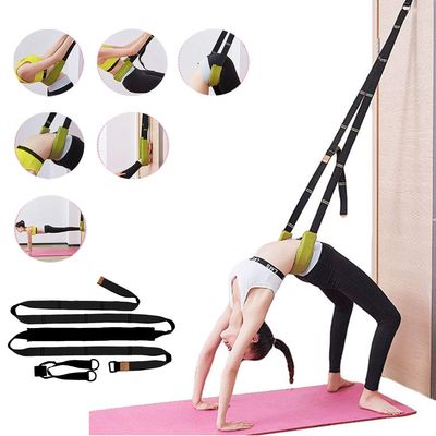 Waist Back Bend Assist Trainer-Door Flexibility Tensile Multifunction Yoga Stretching Leg , Ligament Back Posture Corrector Workout, for Pilates, Dance, Yoga, Gymnastics, Cheerleading, Splits (Black)