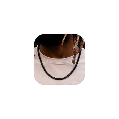 ChainsHouse Cuban Link Chain Necklace Men Jewelry Gift 6mm 30 inch Long Black Curb Chain Necklace
