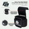Fit Active Sports Heavy Duty Steel Weight Lifting Hooks with Wrist Straps - for Gym Barbell Deadlift Power Lifting Workouts - Workout Grips with Padded Straps - Great for Men and Women view 3
