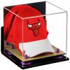 Better Display Cases Acrylic Basketball Hat or Cap Display Case with Mirror, Wall Mount, Purple Risers and Wood Base (A006-PR) view 1