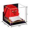Better Display Cases Acrylic Basketball Hat or Cap Display Case with Mirror, Wall Mount, Purple Risers and Wood Base (A006-PR) view 2