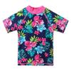 Girls Two Piece Swimsuit Floral UPF 50+ Rash Guard Set Kids Swimwear S200_NavyFlower_12A Navy Flower view 2