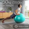 Core Balance Exercise Ball for Workouts, Anti-Burst and Slip Resistant, Swiss Yoga Ball for Pregnancy, Stability, Fitness and Physical Therapy, 4 Sizes, with Pump (33" / 85cm Teal) view 4