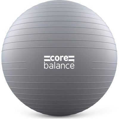 Core Balance Exercise Ball for Workouts, Anti-Burst and Slip Resistant, Swiss Yoga Ball for Pregnancy, Stability, Fitness and Physical Therapy, 4 Sizes, with Pump (29" / 75cm Grey)