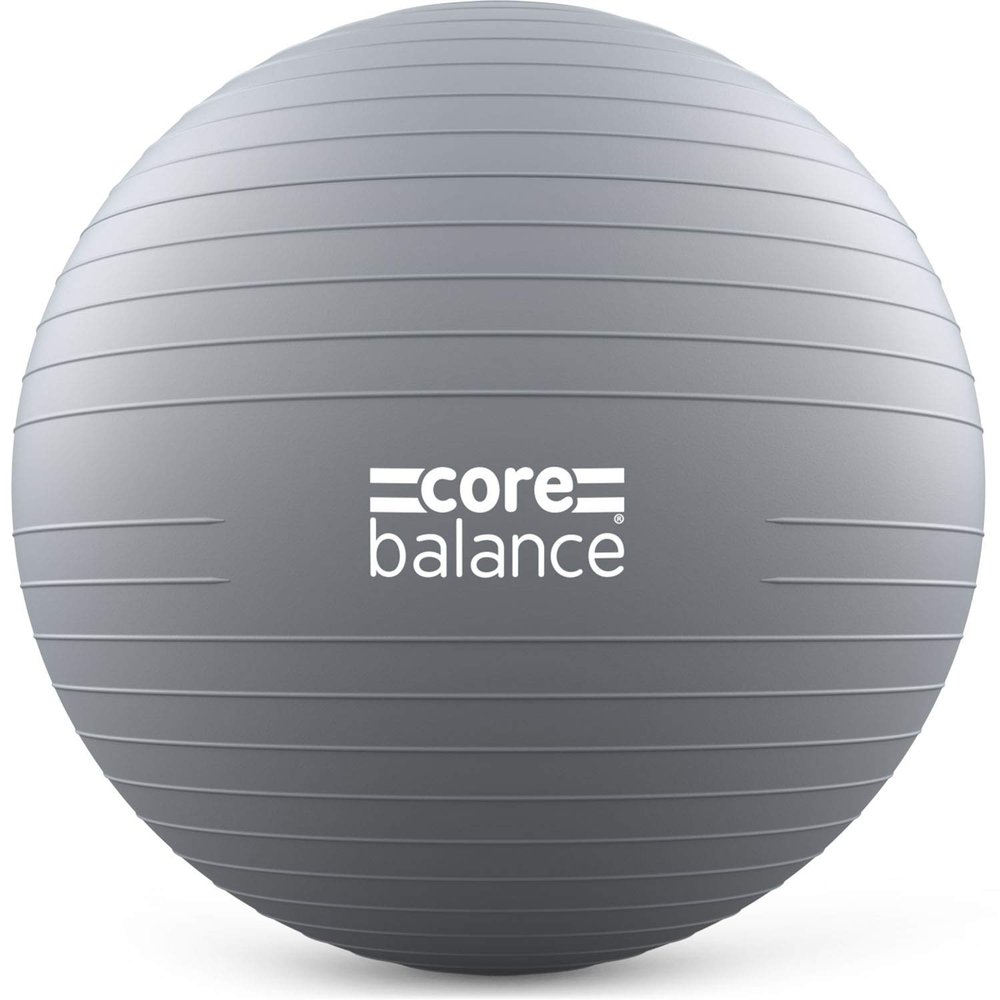 Core Balance Exercise Ball for Workouts, Anti-Burst and Slip Resistant, Swiss Yoga Ball for Pregnancy, Stability, Fitness and Physical Therapy, 4 Sizes, with Pump (29" / 75cm Grey)