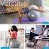 Core Balance Exercise Ball for Workouts, Anti-Burst and Slip Resistant, Swiss Yoga Ball for Pregnancy, Stability, Fitness and Physical Therapy, 4 Sizes, with Pump (29" / 75cm Grey) view 3