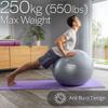 Core Balance Exercise Ball for Workouts, Anti-Burst and Slip Resistant, Swiss Yoga Ball for Pregnancy, Stability, Fitness and Physical Therapy, 4 Sizes, with Pump (29" / 75cm Grey) view 4