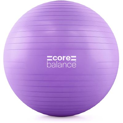Core Balance Exercise Ball for Workouts, Anti-Burst and Slip Resistant, Swiss Yoga Ball for Pregnancy, Stability, Fitness and Physical Therapy, 4 Sizes, with Pump (22" / 55cm Purple)