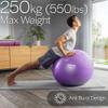 Core Balance Exercise Ball for Workouts, Anti-Burst and Slip Resistant, Swiss Yoga Ball for Pregnancy, Stability, Fitness and Physical Therapy, 4 Sizes, with Pump (22" / 55cm Purple) view 4