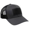 13 STRIPES American Flag Hat  Leather Patch Mesh Back Snapback Hat for Men & Women USA Flag Trucker Hat, Casual Unisex Hat - Charcoal