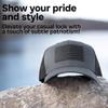 13 STRIPES American Flag Hat  Leather Patch Mesh Back Snapback Hat for Men & Women USA Flag Trucker Hat, Casual Unisex Hat - Charcoal view 2